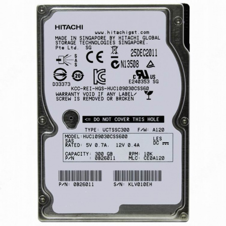 Жесткий диск 300Gb SAS HGST (Hitachi) Ultrastar C10K900 (HUC109030CSS600)